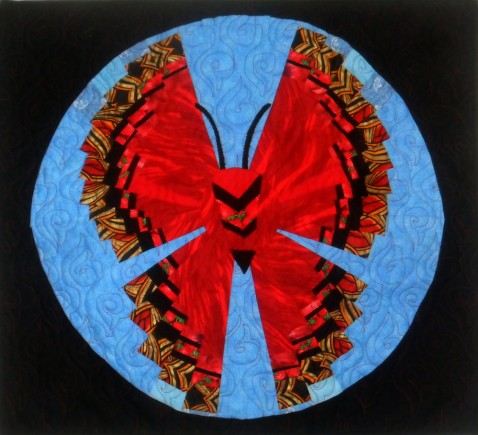 Red Monarch, Quilt by Aisha Lumumba, www.obaquilts.com