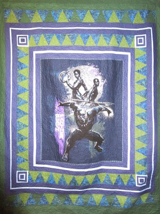 Black Panther Rising, Quilt by Aisha Lumumba, www.obaquilts.com