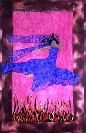 Fire Dancer, Quilt by Aisha Lumumba, www.obaquilts.com
