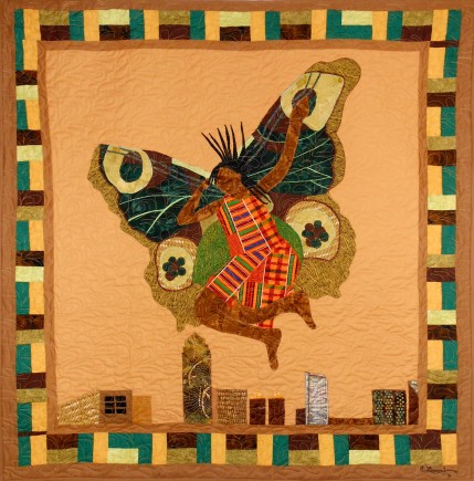 Only Women Have Wings 2: Leap, Quilt by Aisha Lumumba, www.obaquilts.com