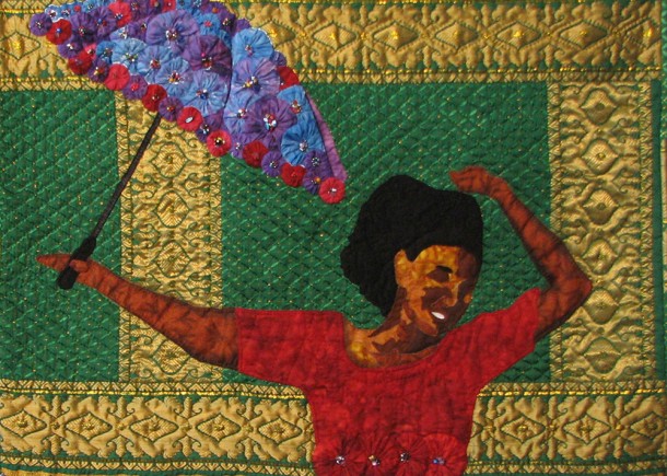 Second Line Dancer, Quilt by Aisha Lumumba, www.obaquilts.com