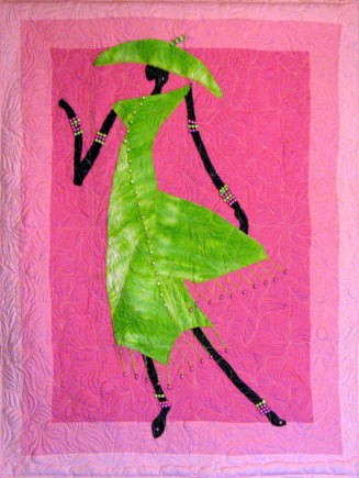 Steppin' Out 4, Quilt by Aisha Lumumba, www.obaquilts.com