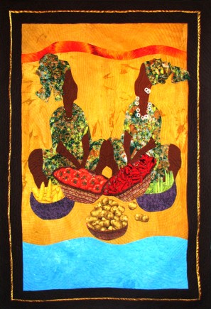 Gumbo Ladies 2, Quilt by Aisha Lumumba, www.obaquilts.com