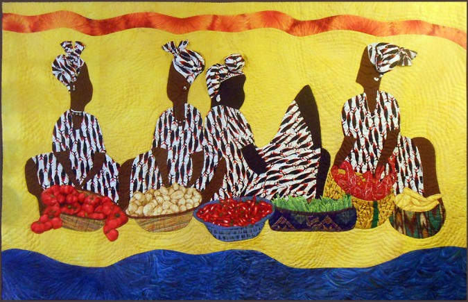 Gumbo ladies #4, Quilt by Aisha Lumumba, O.B.A Quilts, www.obaquilts.com