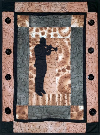 The Trumpeter, Quilt by Aisha Lumumba, www.obaquilts.com