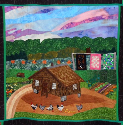 Aunt Clydies House, Quilt by Aisha Lumumba, www.obaquilts.com