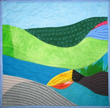 Toucan in Paradise, Quilt by Aisha Lumumba, www.obaquilts.com