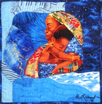Hugs 3, Quilt by Aisha Lumumba, www.obaquilts.com