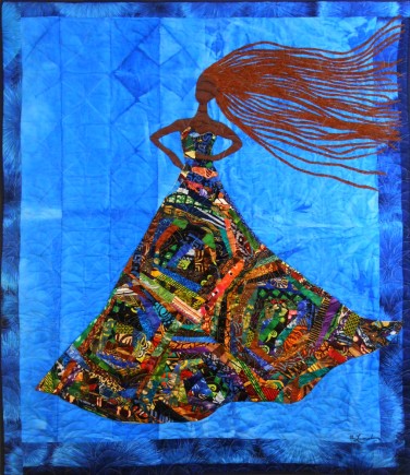 I Am Not My Hair #5, Quilt by Aisha Lumumba, www.obaquilts.com
