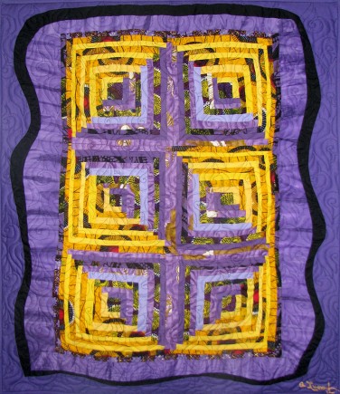 Midnight Cabin Blues, Quilt by Aisha Lumumba, www.obaquilts.com