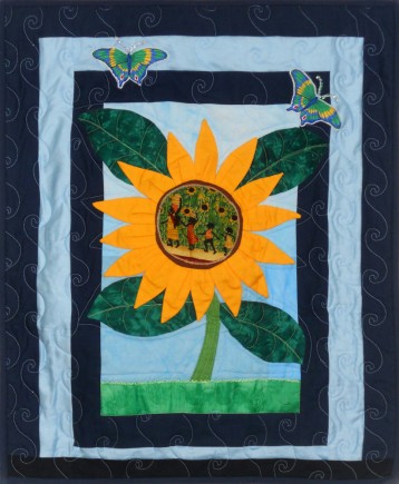 Sunflower, Quilt by Aisha Lumumba, www.obaquilts.com
