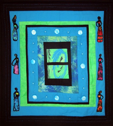 Time at Navarre Beach, Quilt by Aisha Lumumba, www.obaquilts.com