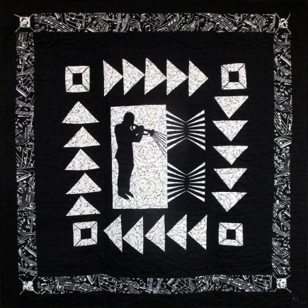 Trumpeter #3, Quilt by Aisha Lumumba, www.obaquilts.com