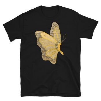 Resplendent Butterfly Short-Sleeve Unisex T-Shirt featuring quilt artwork by Aisha Lumumba